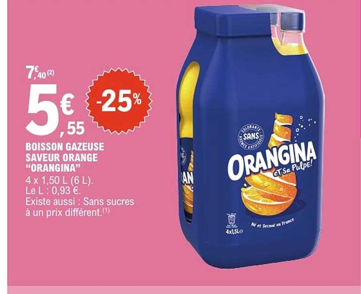 BOISSON GAZEUSE SAVEUR ORANGE “ORANGINA”