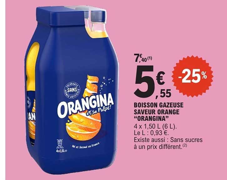 BOISSON GAZEUSE SAVEUR ORANGE "ORANGINA"