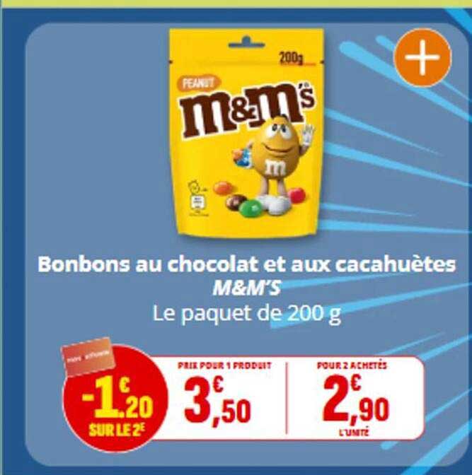 Bonbons au chocolat et aux cacahuètes M&M’S Le paquet de 200 g