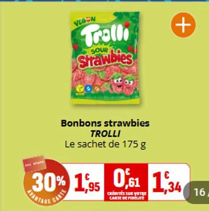 Bonbons strawbies TROLLI Le sachet de 175 g