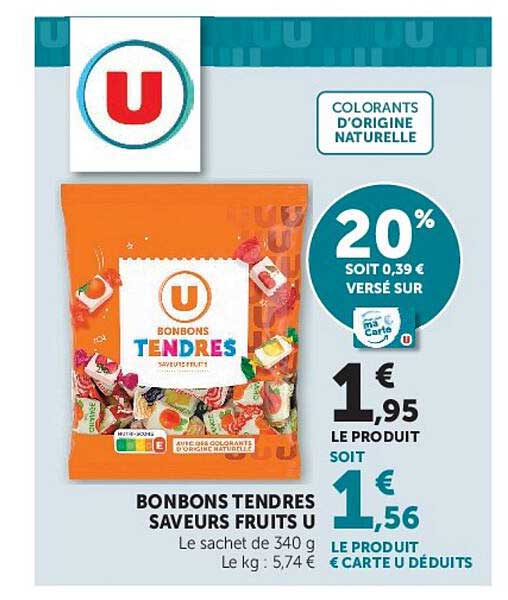 BONBONS TENDRES SAVEURS FRUITS U