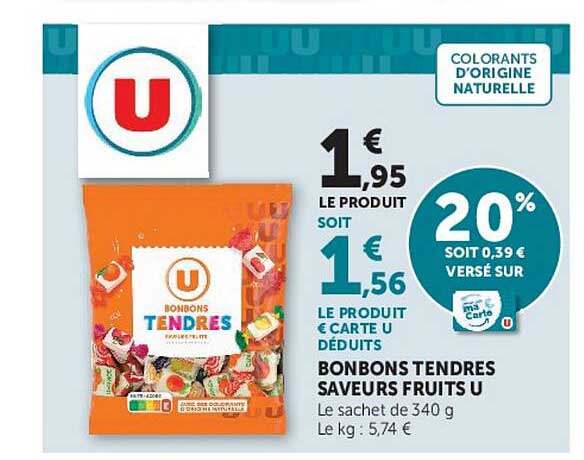 BONBONS TENDRES SAVEURS FRUITS U