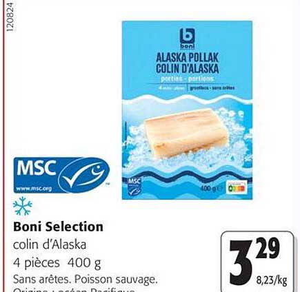 Boni Selection colin d’Alaska 4 pièces 400 g