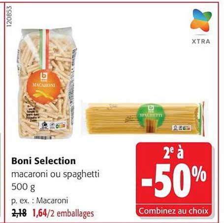 Boni Selection macaroni ou spaghetti 500 g