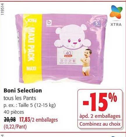 Boni Selection tous les Pants