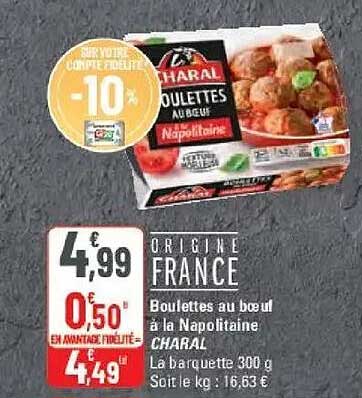 Boulettes au bœuf à la Napolitaine CHARAL