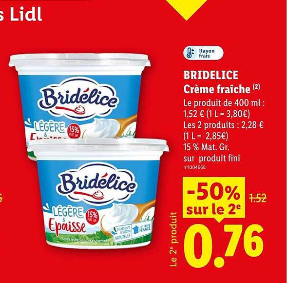 BRIDELICE Crème fraîche