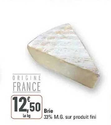 Brie 33% M.G. sur produit fini