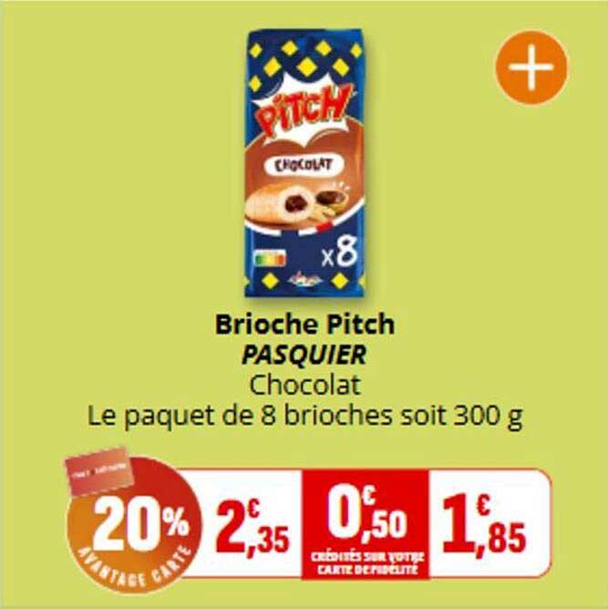 Brioche Pitch PASQUIER Chocolat Le paquet de 8 brioches soit 300 g