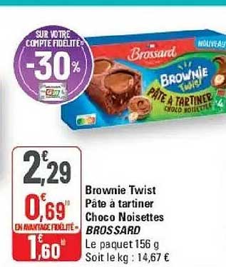 Brownie Twist Pâte à tartiner Choco Noisettes BROSSARD