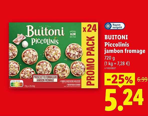 BUITONI Piccolinis jambon fromage