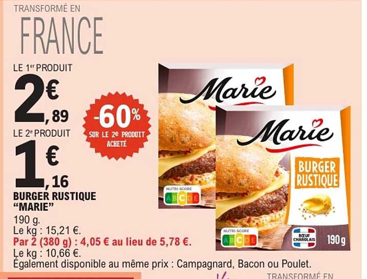 BURGER RUSTIQUE “MARIE”