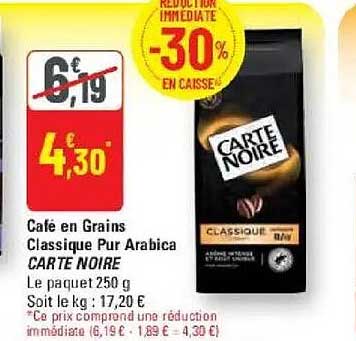 Café en Grains Classique Pur Arabica CARTE NOIRE