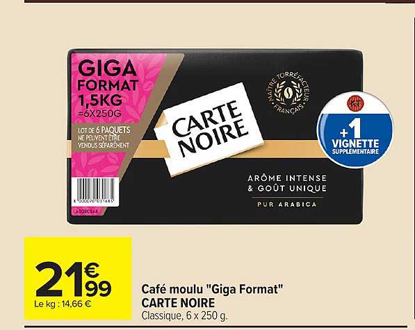 Café moulu "Giga Format" CARTE NOIRE
