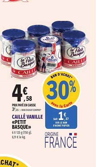CAILLÉ VANILLE «PETIT BASQUE»
