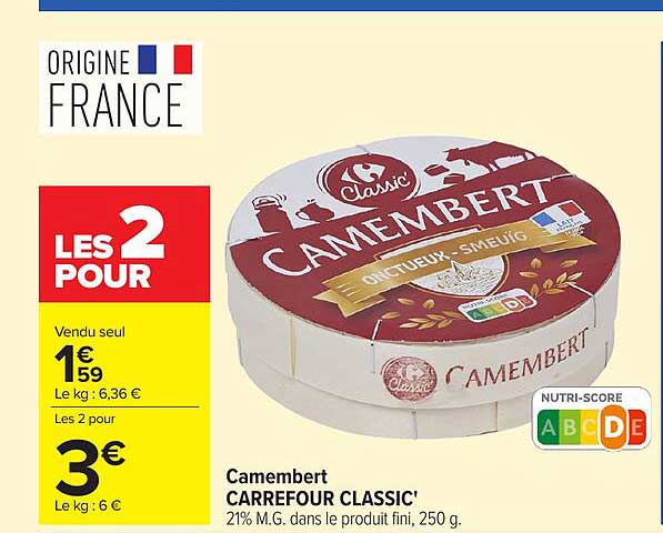 Camembert CARREFOUR CLASSIC'