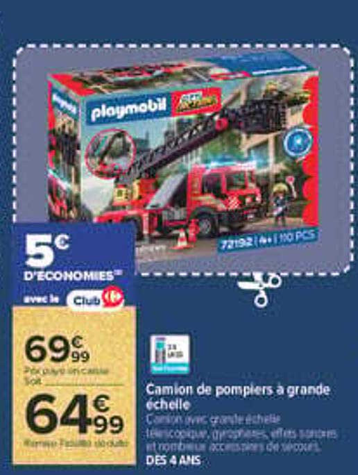 Camion de pompiers à grande échelle