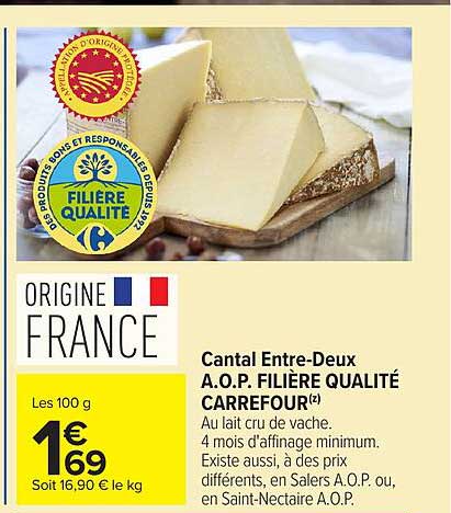 Cantal Entre-Deux A.O.P. FILIÈRE QUALITÉ CARREFOUR(z)