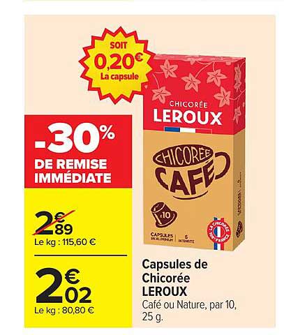 Capsules de Chicorée LEROUX