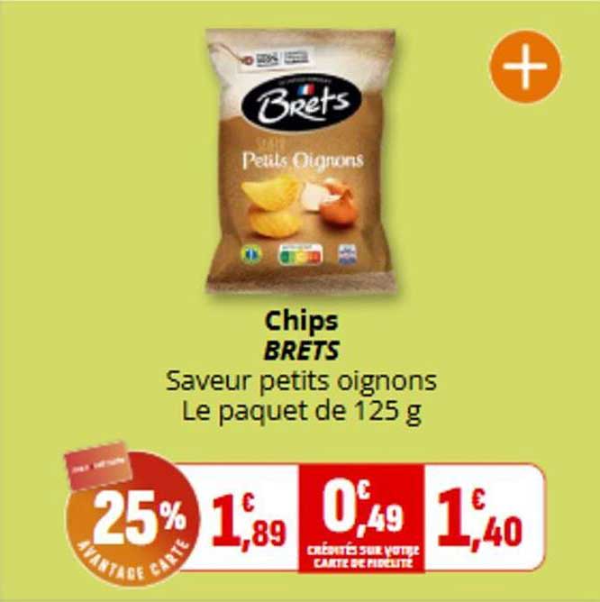 Chips BRET'S Saveur petits oignons Le paquet de 125 g