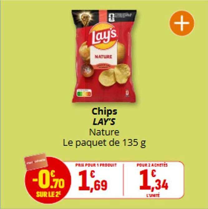 Chips LAY'S Nature Le paquet de 135 g