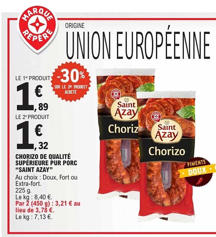 Chorizo de qualité supérieure pur porc “Saint Azay”