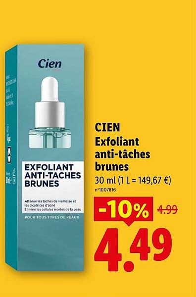 CIEN Exfoliant anti-tâches brunes