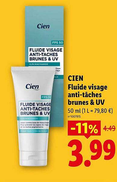 CIEN Fluide visage anti-tâches brunes & UV