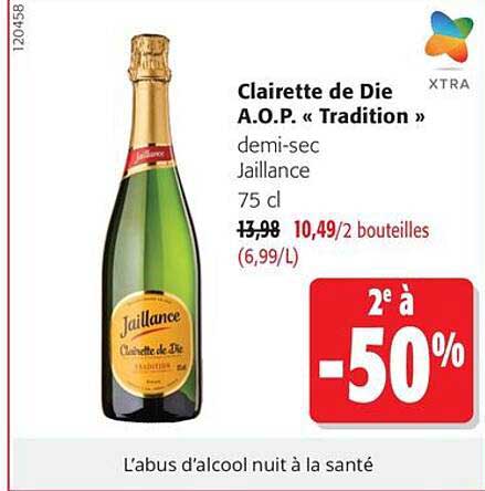 Clairrette de Die A.O.P. « Tradition » demi-sec Jaillance 75 cl