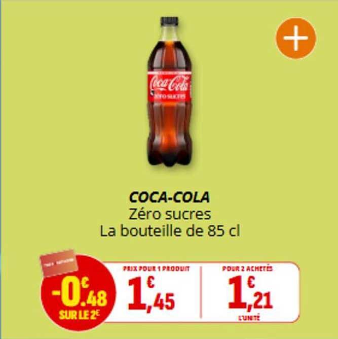 COCA-COLA Zéro sucres La bouteille de 85 cl