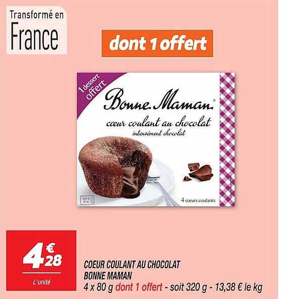COEUR COULANT AU CHOCOLAT BONNE MAMAN