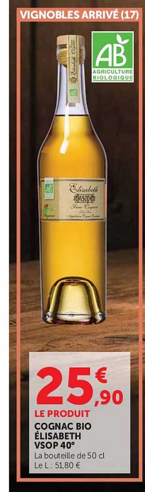 COGNAC BIO ÉLISABETH VSOP 40°