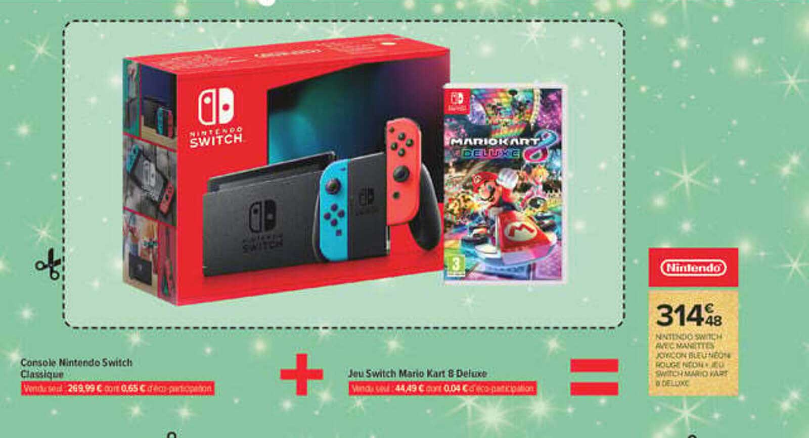 Console Nintendo Switch Classique + Jeu Switch Mario Kart 8 Deluxe