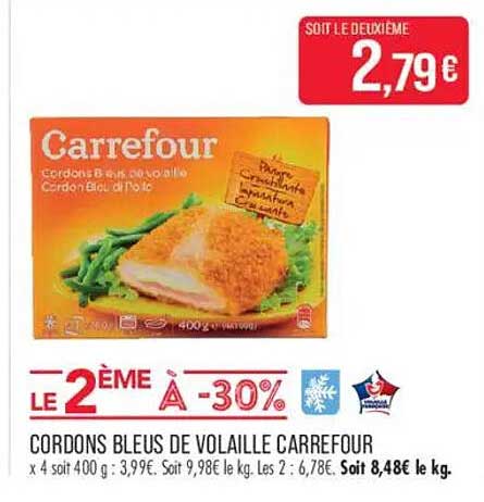 CORDONS BLEUS DE VOLAILLE CARREFOUR