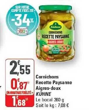 Cornichons Recette Paysanne Aigres-doux KÜHNE