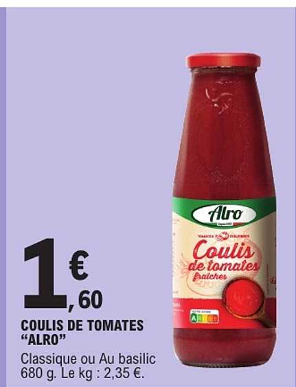 COULIS DE TOMATES “ALRO”