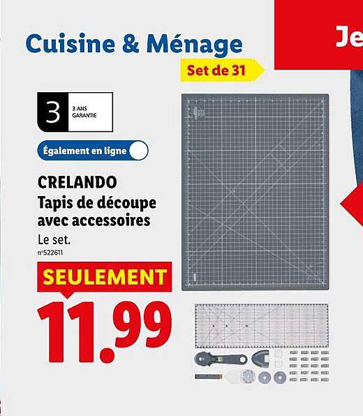 CRELANDO Tapis de découpe avec accessoires
