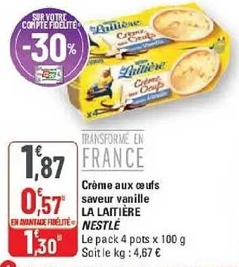 Crème aux œufs saveur vanille LA LAITIÈRE NESTLÉ