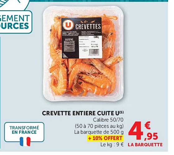 CREVETTE ENTIERE CUITE U