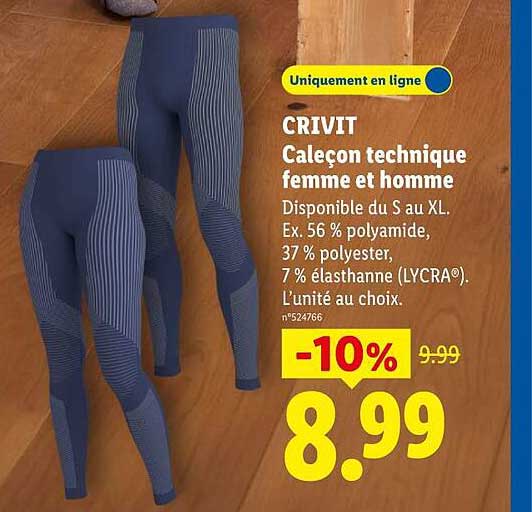 CRIVIT - Calçon technique femme et homme