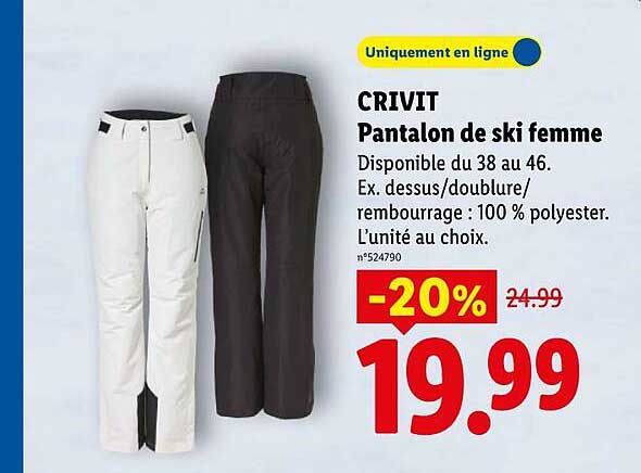 CRIVIT Pantalon de ski femme