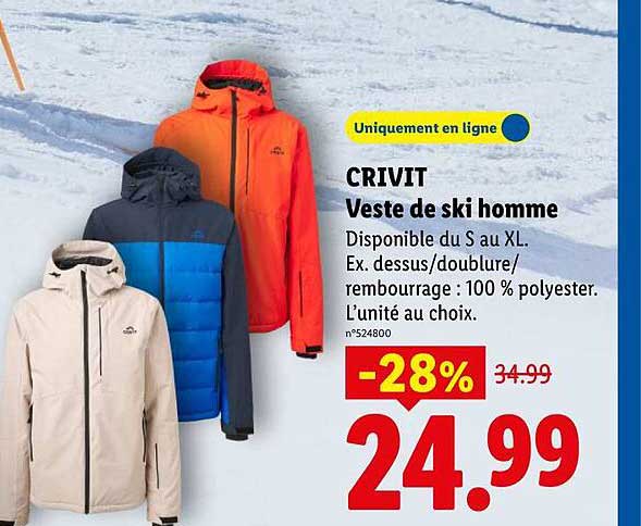 CRIVIT Veste de ski homme