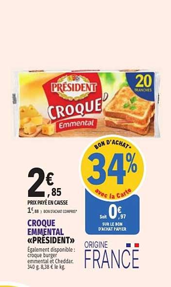 CROQUE EMMENTAL «PRÉSIDENT»