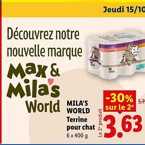 Découvrez notre nouvelle marque Max & Milas World MILA'S WORLD Terrine pour chat 6 x 400 g
