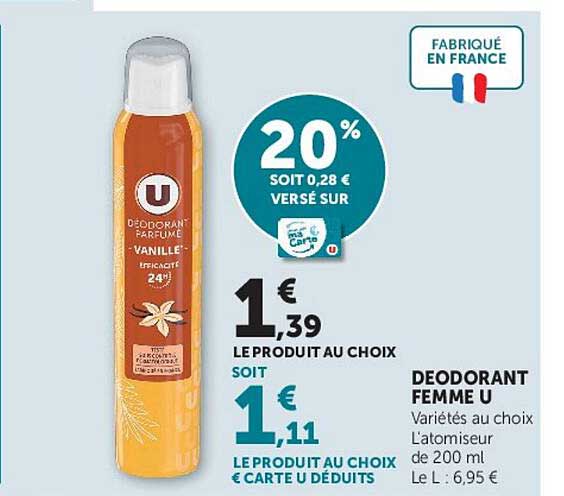DEODORANT FEMME U