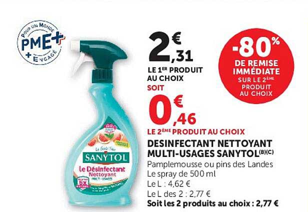 DESINFECTANT NETTOYANT MULTI-USAGES SANYTOL(B)(C)