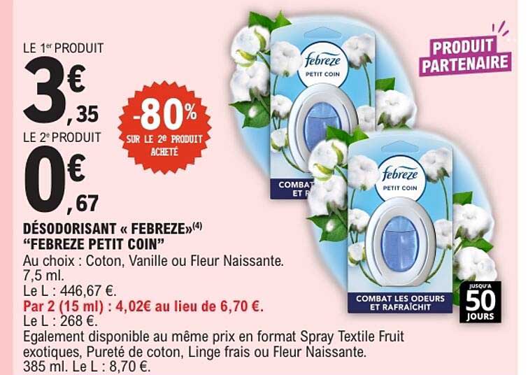 DÉSODORISANT « FEBREZE » “FEBREEZE PETIT COIN”