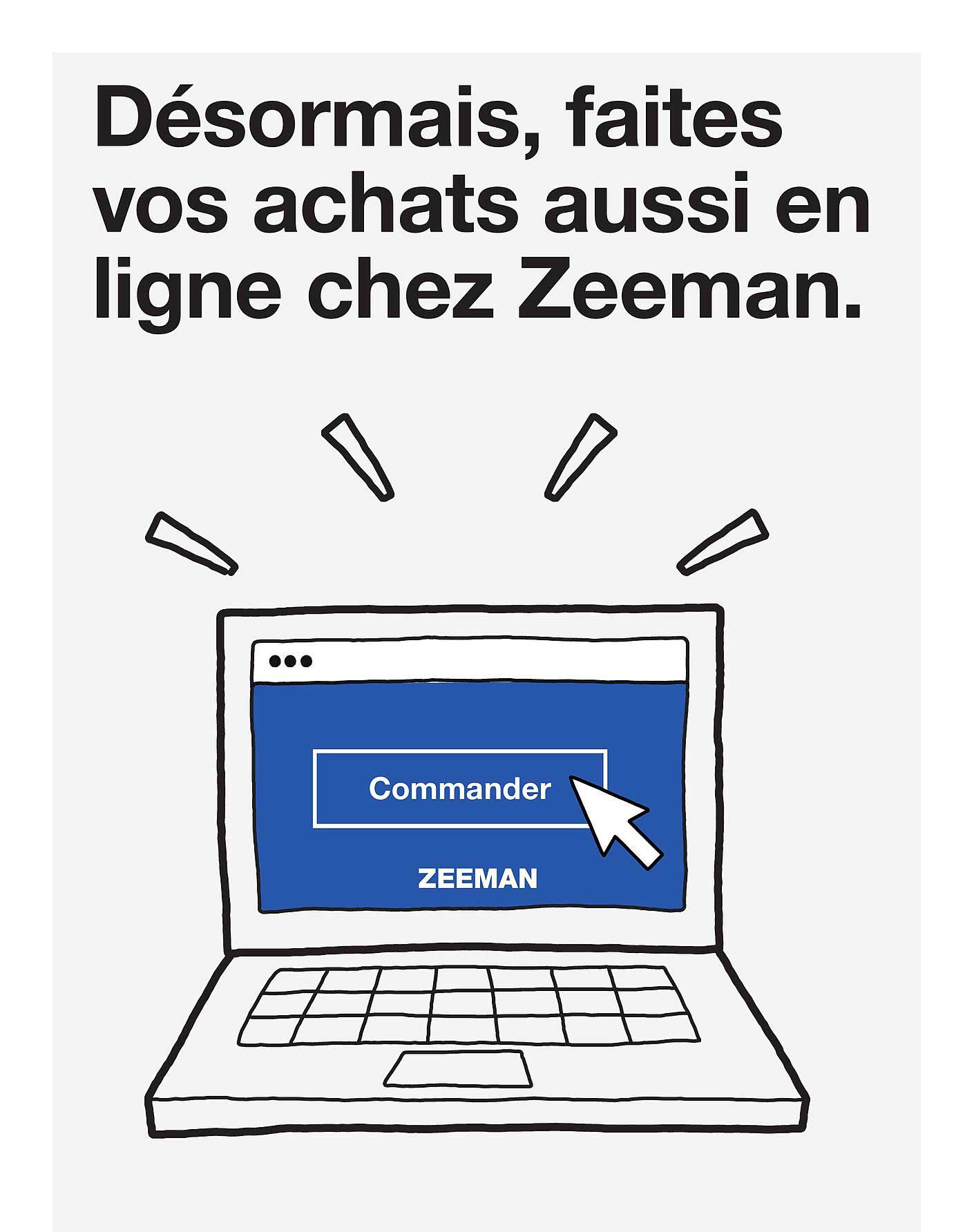 Désormais, faites vos achats aussi en ligne chez Zeeman.