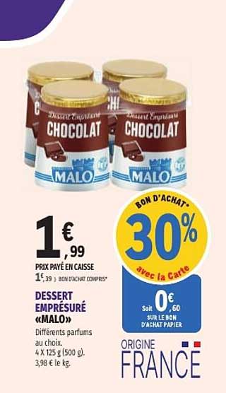 DESSERT EMPRESSÉ «MALO»
