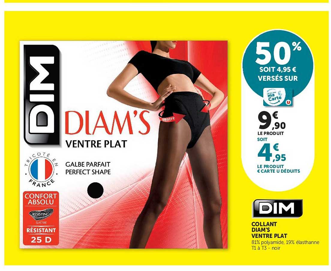 DIM COLLANT DIAM'S VENTRE PLAT